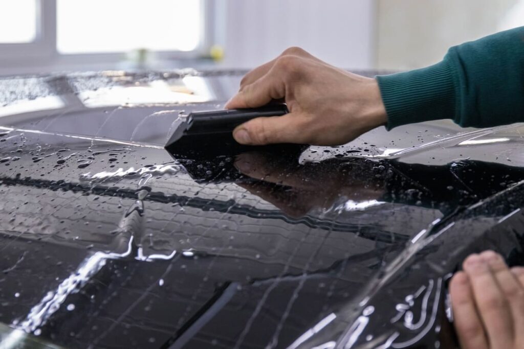 Lamborghini wrapped with high-quality paint protection film in Thorold